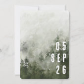 Elegant sereen groen berglandschap save the date (Achterkant)