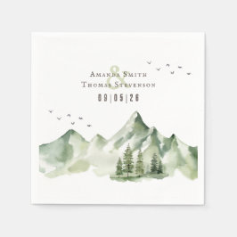 Elegant sereen groen berglandschap servet