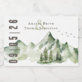 Elegant sereen groen berglandschap sparkling wijnetiket (Enkel label)