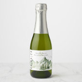 Elegant sereen groen berglandschap sparkling wijnetiket (Voorkant)