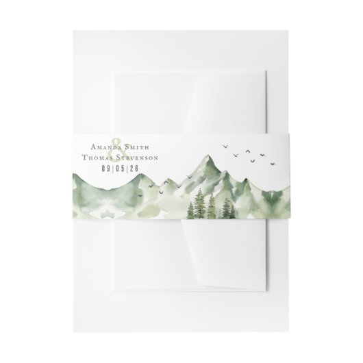 Elegant sereen groen berglandschap uitnodigingen wikkel (Voorkant Voorbeeld)