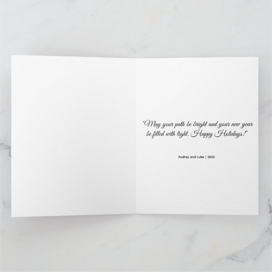 Elegant Serene Scene featuring Christmas lights  Kaart (Binnen)