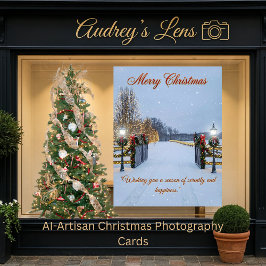 Elegant Serene Scene featuring Christmas lights  Kaart