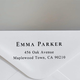 Elegant Serif Adres Wood Art Stamp Rubberstempel