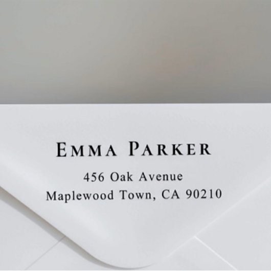 Elegant Serif Adres Wood Art Stamp Rubberstempel
