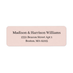 Elegant Serif Custom blush roze return address Etiket