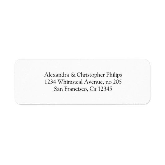 Elegant Serif Eenvoudig Retouradres DYI Etiket (Voorkant)