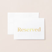 Elegant Serif Gereserveerd Bruiloft Tafel Plaats Folie Kaarten (Voorkant met envelop)