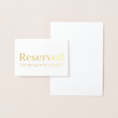 Elegant Serif Gereserveerd Bruiloft Tafel Plaats Folie Kaarten (Display)