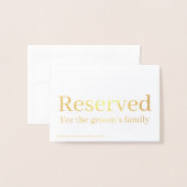 Elegant Serif Gereserveerd Bruiloft Tafel Plaats Folie Kaarten (Met envelop)