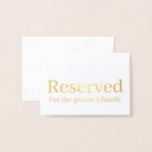 Elegant Serif Gereserveerd Bruiloft Tafel Plaats Folie Kaarten (Voorkant met envelop)