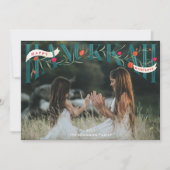 Elegant Serif Hand-Lettered Happy Hanukkah Foto Feestdagenkaart (Voorkant)