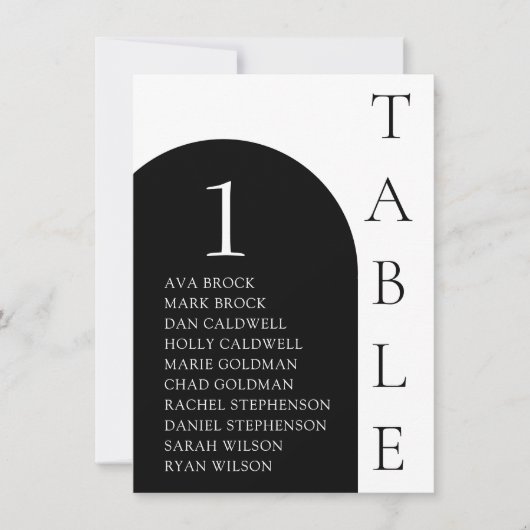 Elegant Serif Minimale tabel Aantal zitplaatsen Kaart (Voorkant)