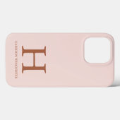 Elegant serif monogram naam gewone zwarte roze Case-Mate iPhone case (Achterkant (horizontaal))