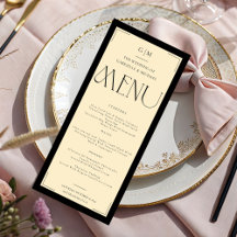 Elegant Serif Monogram Zwart Crème Trouw 
