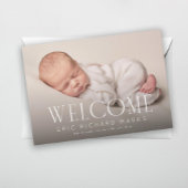Elegant Serif Welkom Horizontale Baby Foto Geboort Aankondiging
