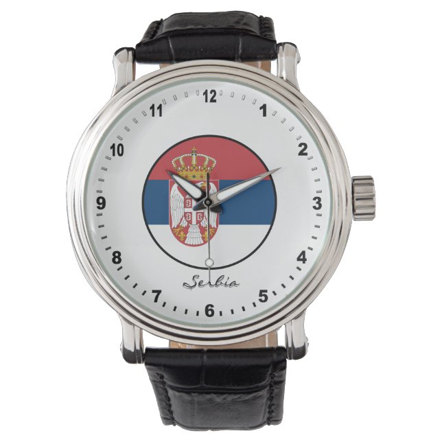 Elegant Servië Watch & Servische vlag Horloge (Voorkant)