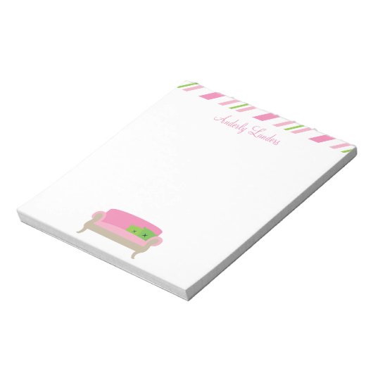 Elegant Sette Sofa Gepersonaliseerd Notitieblok (Linkerzijde)