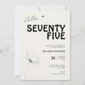 Elegant Seventy Five Bold Typography 75th Birthday Kaart (Voorkant)