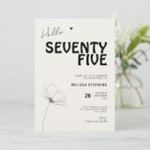 Elegant Seventy Five Bold Typography 75th Birthday Kaart (Staand voorkant)