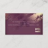 Elegant Sewing Machine Seamstress  Burgundy Visitekaartje (Achterkant)