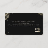 Elegant Sewing Machine Seamstress Gold Dust Black Visitekaartje (Achterkant)