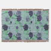 Elegant Shabby Chic Blauw Roos Illustratie Deken (Voorkant)