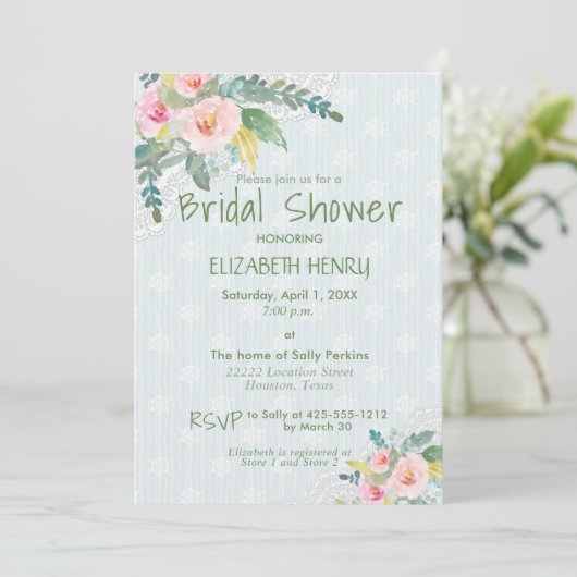 Elegant Shabby Chic  Floral Vrijgezellenfeest Kaart (Staand voorkant)