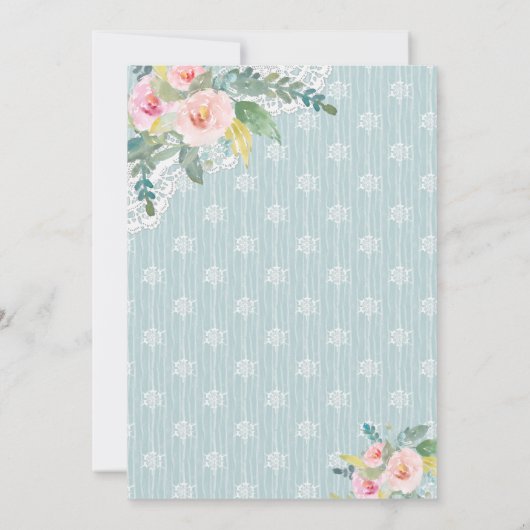 Elegant Shabby Chic  Floral Vrijgezellenfeest Kaart (Achterkant)