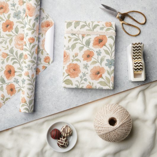 Elegant Shabby Chic Franse Floral Art Pattern Cadeaupapier (Crafts)