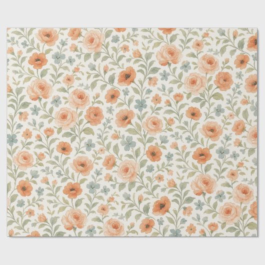 Elegant Shabby Chic Franse Floral Art Pattern Cadeaupapier (Vlak)