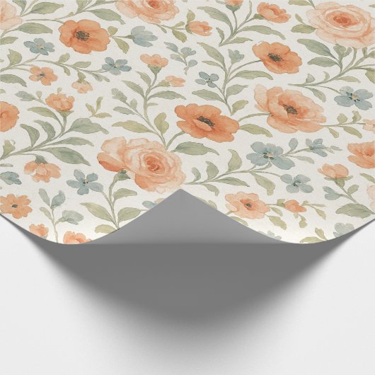 Elegant Shabby Chic Franse Floral Art Pattern Cadeaupapier (Hoek)