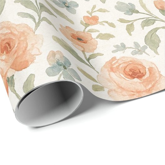 Elegant Shabby Chic Franse Floral Art Pattern Cadeaupapier (Rol Hoek)