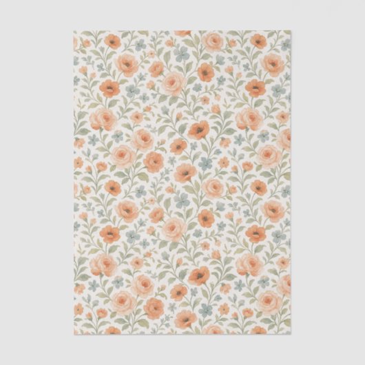 Elegant Shabby Chic Franse Floral Art Pattern Tissuepapier (Voorkant)