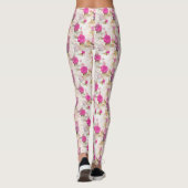 Elegant  Shabby Chic Paarse Rozen Leggings (Achterkant)