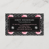 Elegant Shabby Chic Pink en Black Rozen Patroon Visitekaartje (Achterkant)