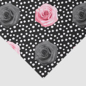 Elegant Shabby Chic Pink Roses and Polka Dot Tissuepapier (Detail)