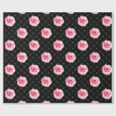 Elegant Shabby Chic Pink Roses en Diamonds Cadeaupapier (Vlak)