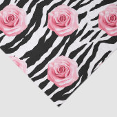 Elegant Shabby Chic roze Roses en Zeba Stripes Tissuepapier (Detail)