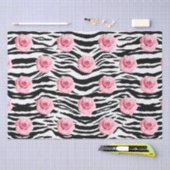 Elegant Shabby Chic roze Roses en Zeba Stripes Tissuepapier (Craft)