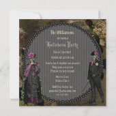 Elegant Shabby Chic Skeletons Halloween Party Kaart (Achterkant)