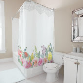 Elegant Shabby Chic Spring Floral Lace Douchegordijn (In situ)