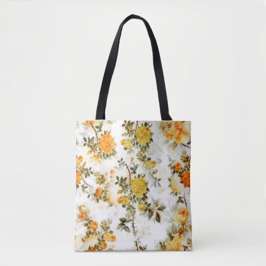 Elegant  Shabby Chic Yellows Golds Florals Tote Bag (Voorkant)