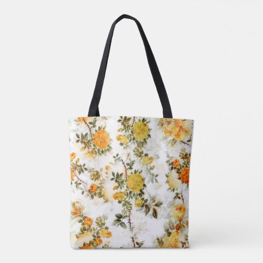 Elegant  Shabby Chic Yellows Golds Florals Tote Bag (Achterkant)