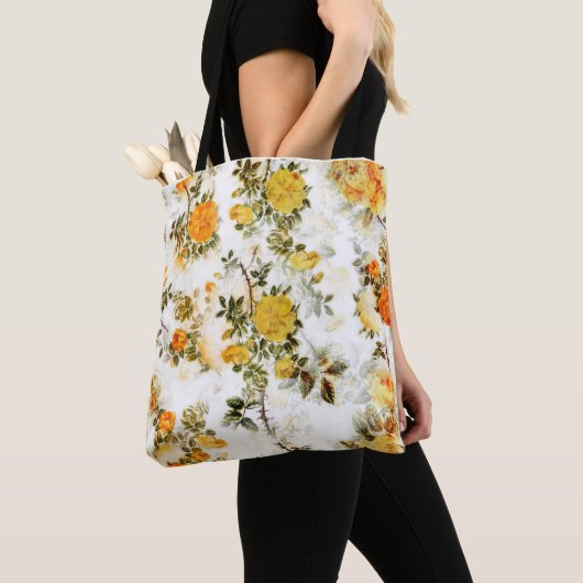 Elegant  Shabby Chic Yellows Golds Florals Tote Bag (Dichtbij)