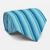 Elegant Shades of Blue Stripes Pattern-Mannen Stropdas (Opgerold)