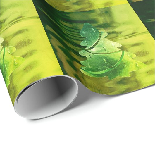 Elegant Shades of Green Kerstmis Tree Pattern Cadeaupapier (Rol Hoek)