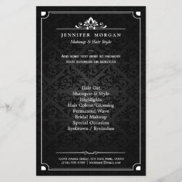 Elegant  Shadow Damask Beauty Salon Flyer