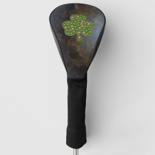 Elegant Shamrock, Clover Leather Kijk Golfheadcover (Voorkant)
