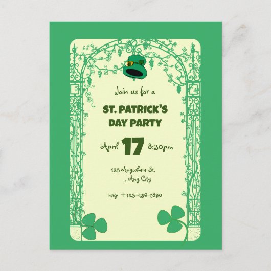 Elegant Shamrock Decoration Lijst St. Patricks Day Briefkaart (Voorkant)